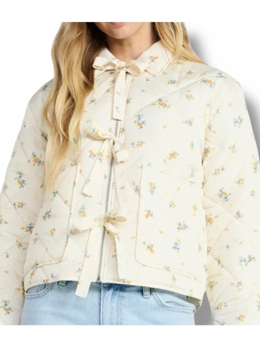 No Boundaries Quilted Bow Jacket Size Small
